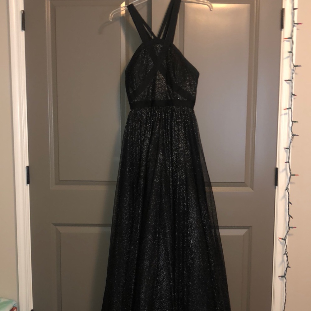 Tulle black prom dress
